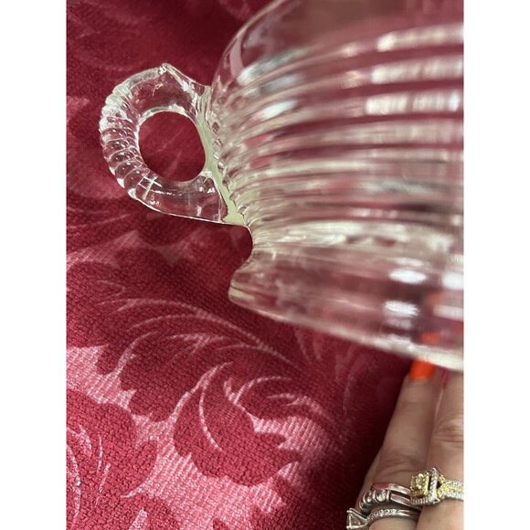 Vintage Anchor Hocking Large Clear Glass Handled Juicer Fruit Reamer Pedestal - Picture 8 of 11